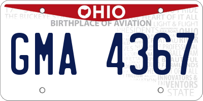 OH license plate GMA4367