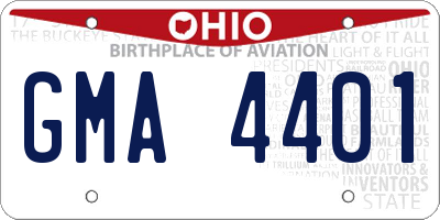 OH license plate GMA4401