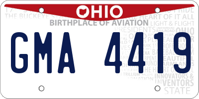 OH license plate GMA4419