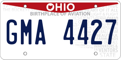 OH license plate GMA4427