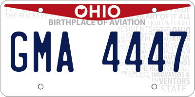 OH license plate GMA4447