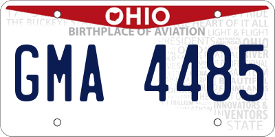OH license plate GMA4485