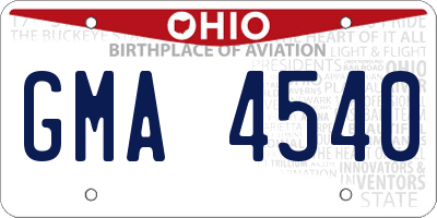 OH license plate GMA4540