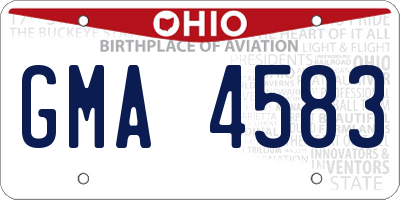 OH license plate GMA4583