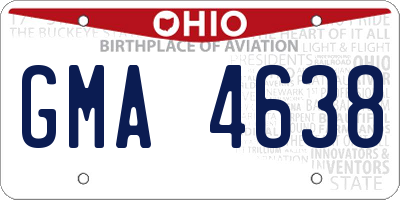 OH license plate GMA4638