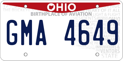 OH license plate GMA4649
