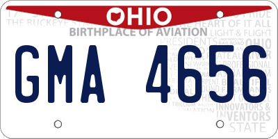 OH license plate GMA4656