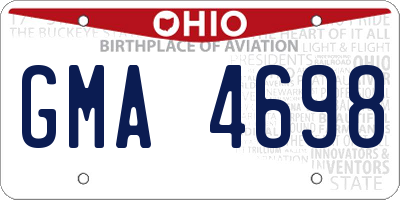 OH license plate GMA4698