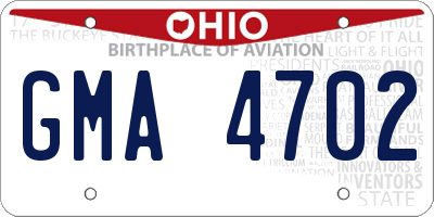 OH license plate GMA4702