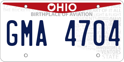 OH license plate GMA4704