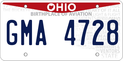 OH license plate GMA4728