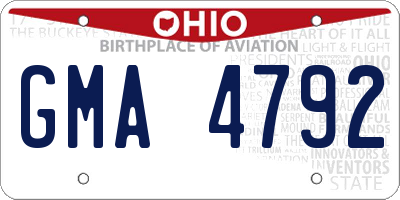 OH license plate GMA4792