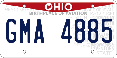 OH license plate GMA4885