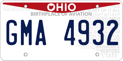 OH license plate GMA4932