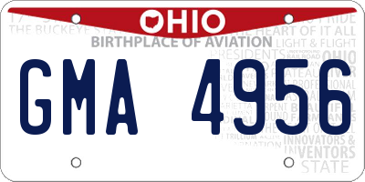 OH license plate GMA4956