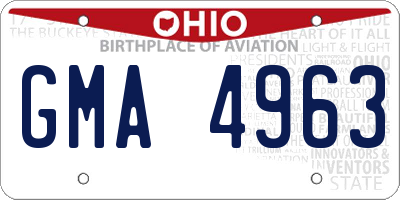 OH license plate GMA4963