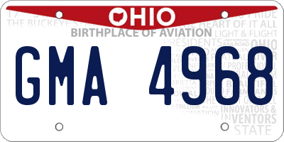 OH license plate GMA4968
