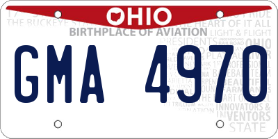 OH license plate GMA4970