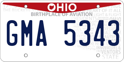 OH license plate GMA5343