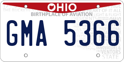 OH license plate GMA5366