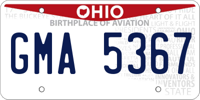 OH license plate GMA5367