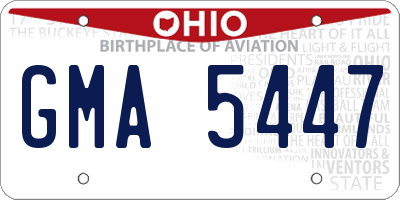 OH license plate GMA5447