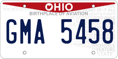 OH license plate GMA5458
