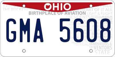 OH license plate GMA5608