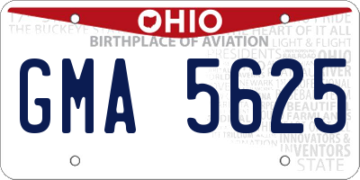 OH license plate GMA5625
