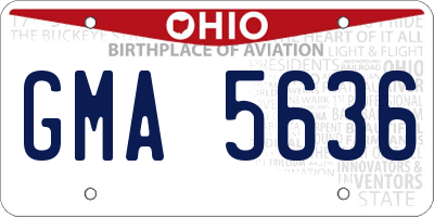 OH license plate GMA5636