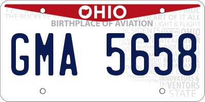 OH license plate GMA5658