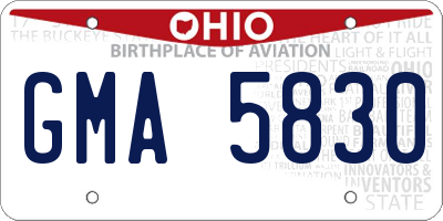 OH license plate GMA5830