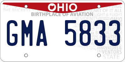 OH license plate GMA5833