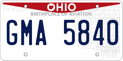 OH license plate GMA5840
