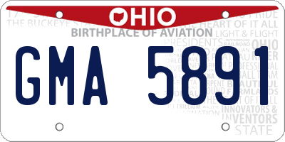 OH license plate GMA5891