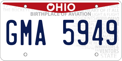 OH license plate GMA5949