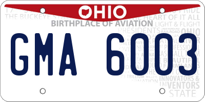 OH license plate GMA6003