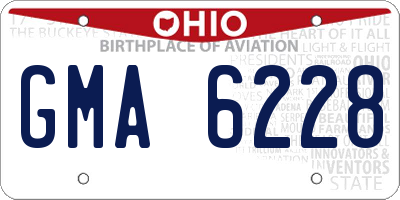 OH license plate GMA6228