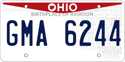 OH license plate GMA6244