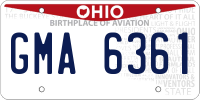 OH license plate GMA6361