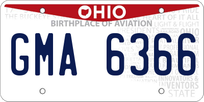 OH license plate GMA6366