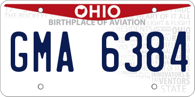 OH license plate GMA6384