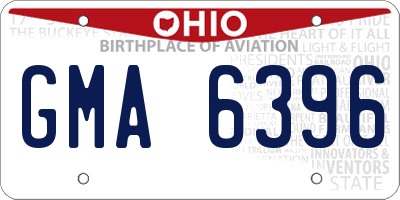 OH license plate GMA6396
