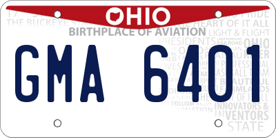 OH license plate GMA6401