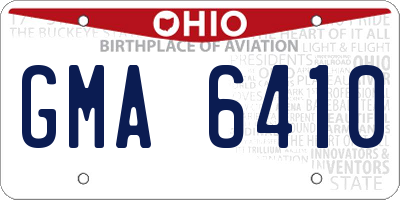 OH license plate GMA6410