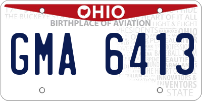 OH license plate GMA6413