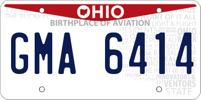 OH license plate GMA6414