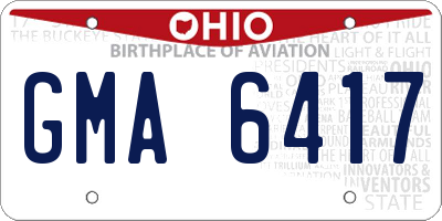 OH license plate GMA6417