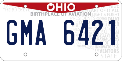 OH license plate GMA6421