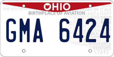 OH license plate GMA6424